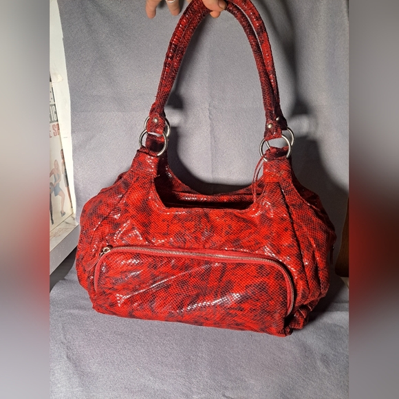 D-Fusion Red Snake Skin Hand bag Y2k - Picture 4 of 7